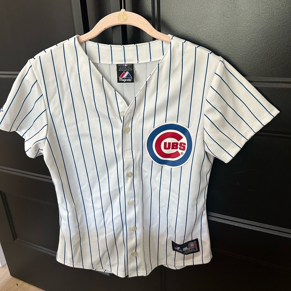 Chicago Cubs women's jersey white pinstriped